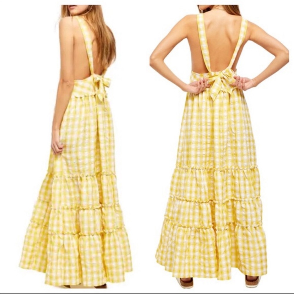 Free People Beach Club Gingham Maxi Dress